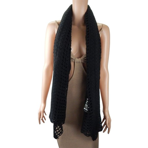 Women's Shawl Black  Multi Way Wear Knit Sweater One Size - Picture 6 of 10